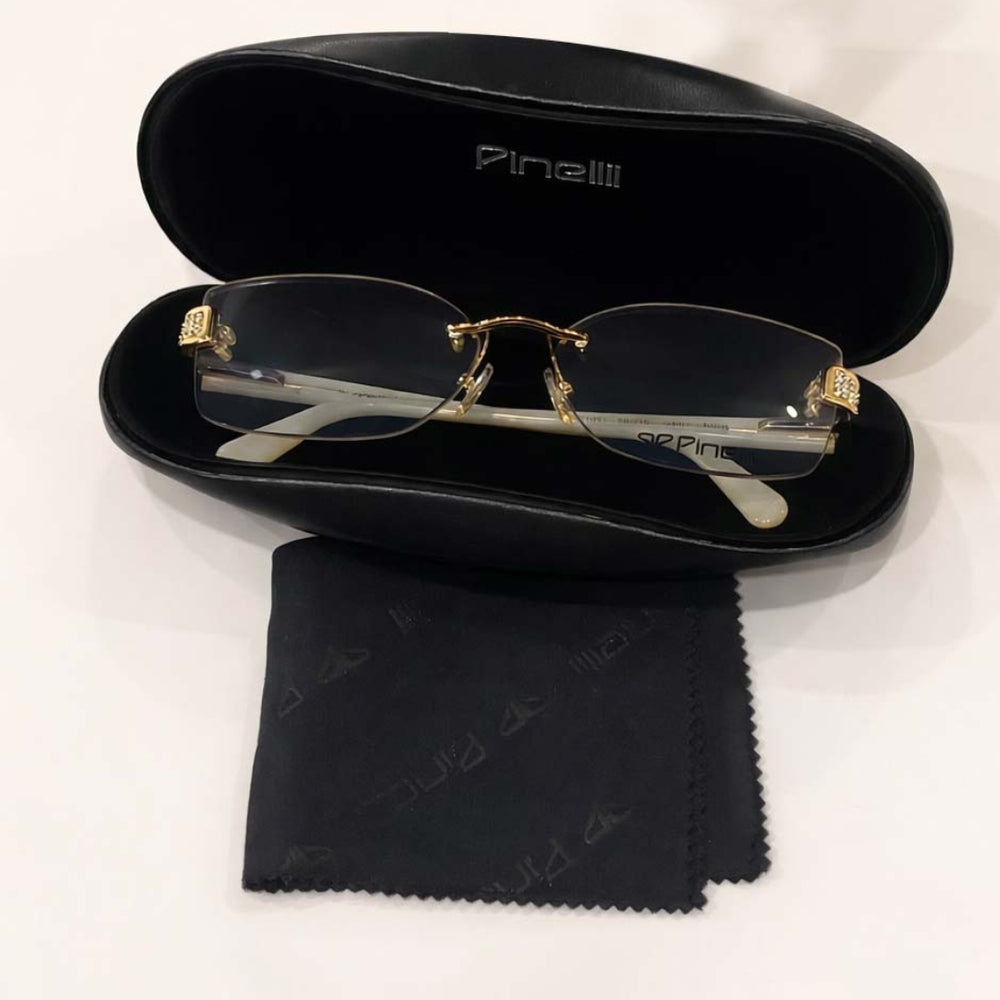 Cream Transparent Rimless Rectangle Eyewear |I1011| Pinelli Edition Opticals