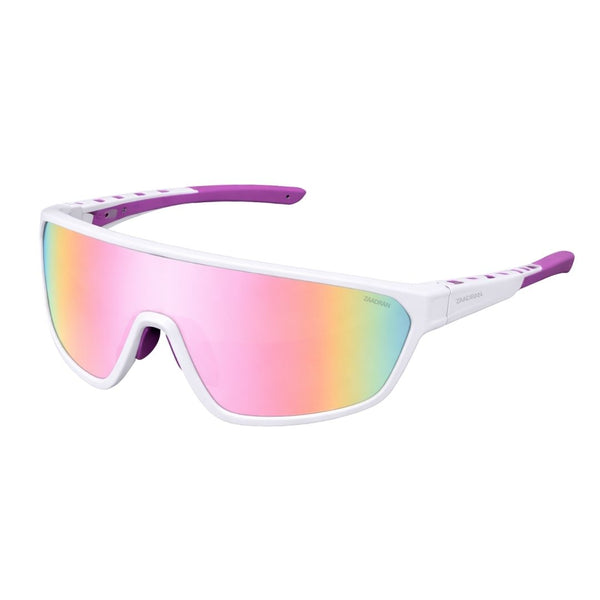 Hyper-Curve | White Pink Wrap Around Sports Sunglass