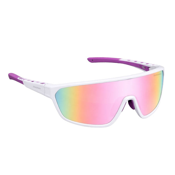 Hyper-Curve | White Pink Wrap Around Sports Sunglass