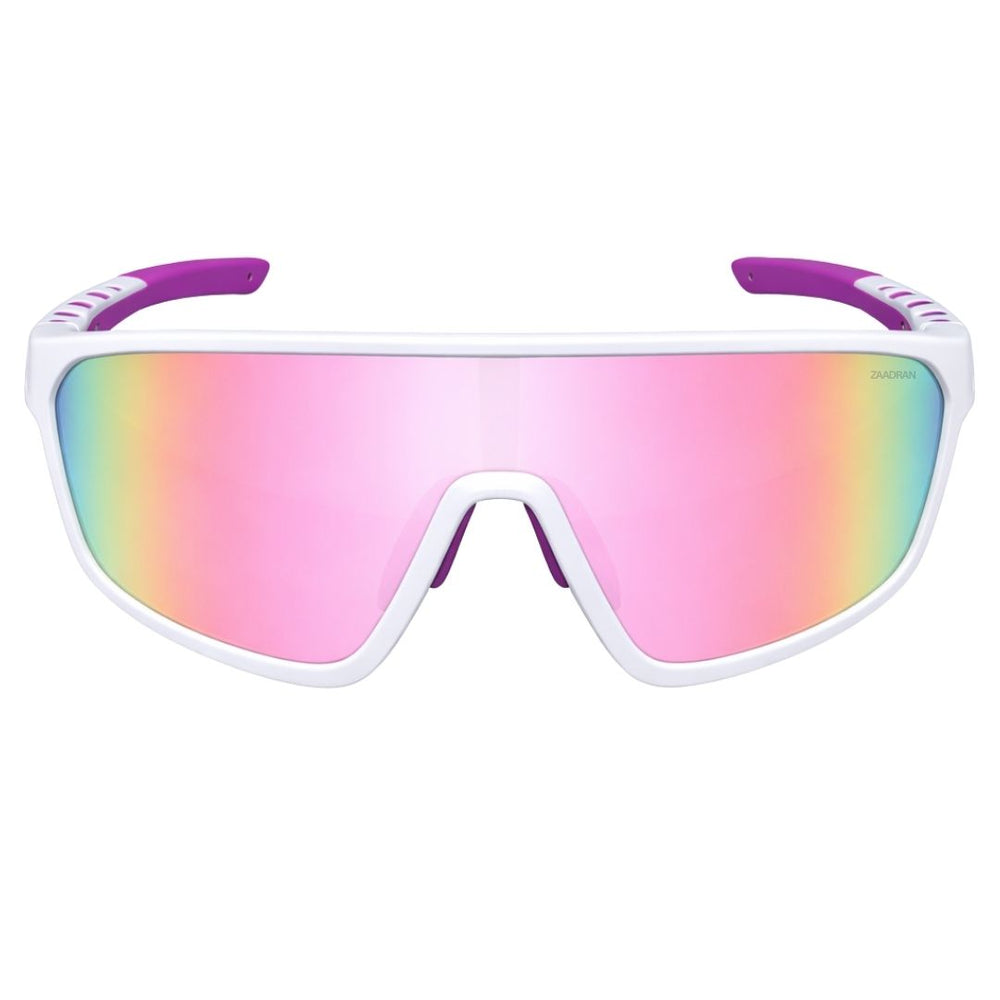 Hyper-Curve | White Pink Wrap Around Sports Sunglass