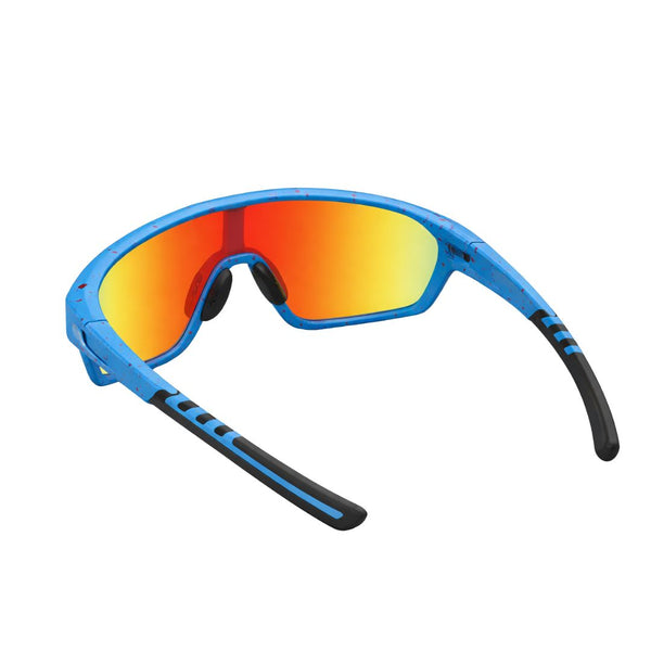 Hyper-Curve | Blue Red Wraparound Sports Sunglass