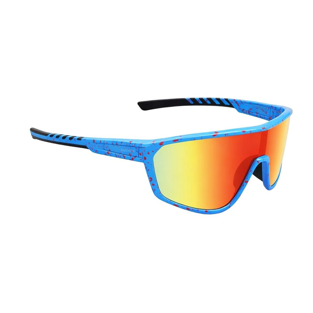 Hyper-Curve | Blue Red Wraparound Sports Sunglass