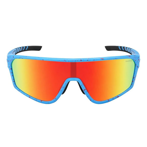 Hyper-Curve | Blue Red Wraparound Sports Sunglass