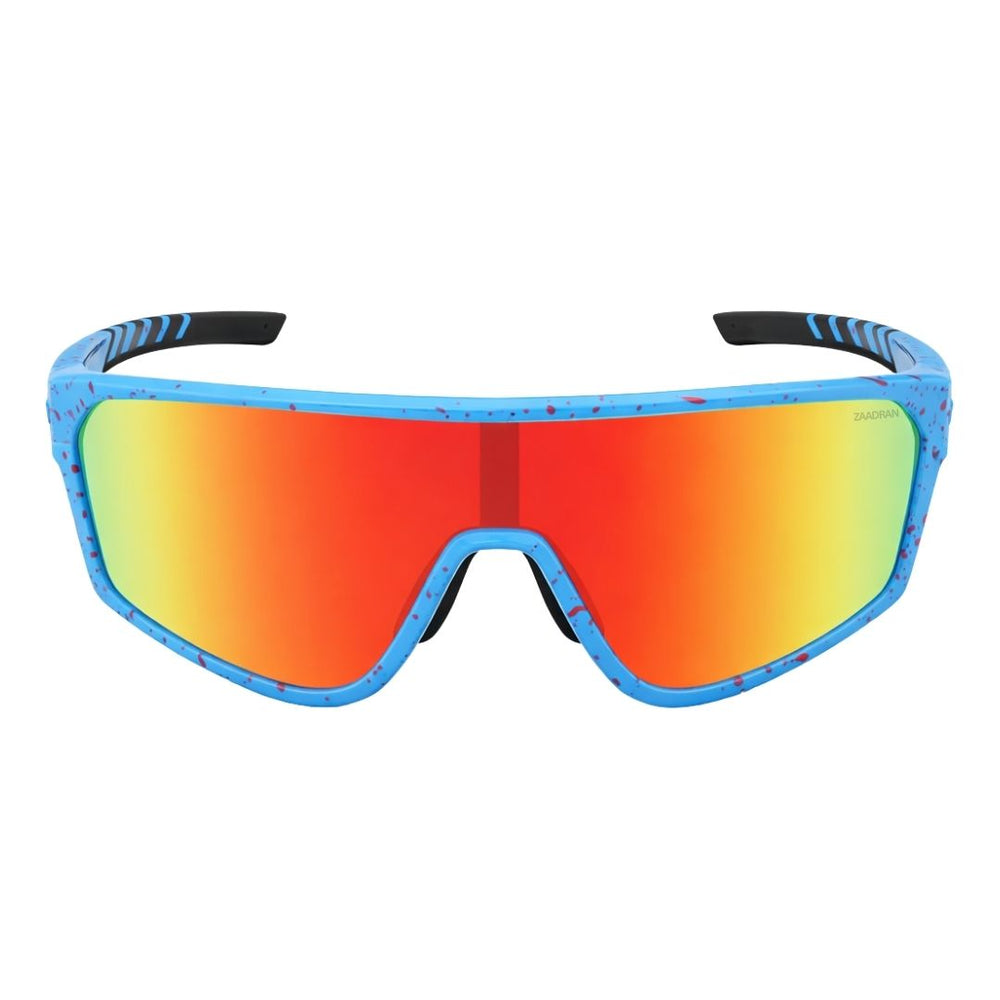 Hyper-Curve | Blue Red Wraparound Sports Sunglass