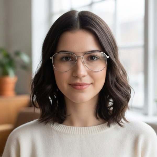 Silver Transparent Aviator Eyewear | Pinelli Edition Opticals