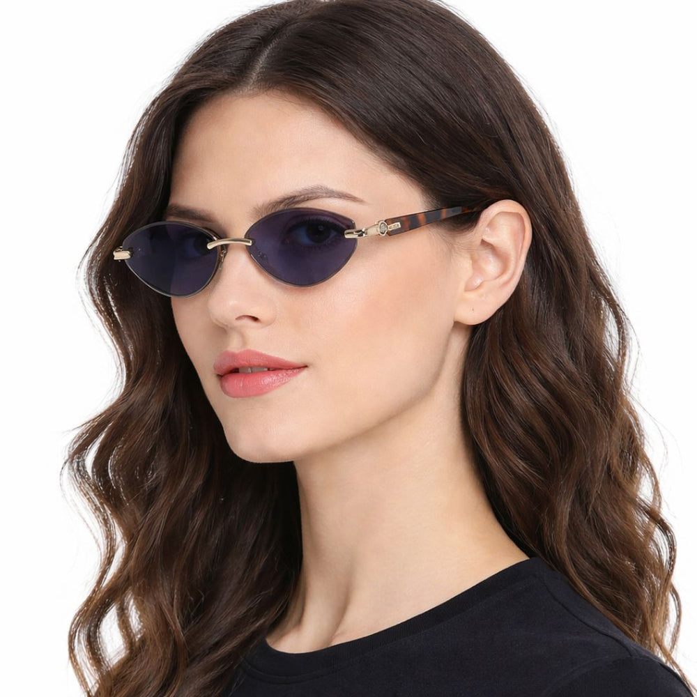 Latvia | Leopard Blue Cateye Sunglass
