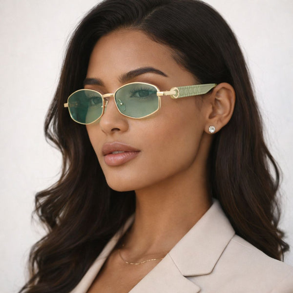 Kenya | Green Golden Wayfarer Sunglass