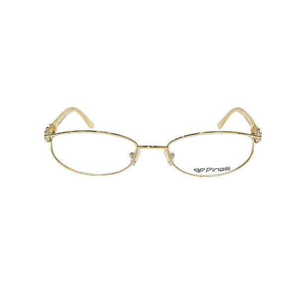 Cream Golden Flower Shaped Diamond Transparent Half Rimless Wayfarer Eyewear | I1010 |Pinelli Edition