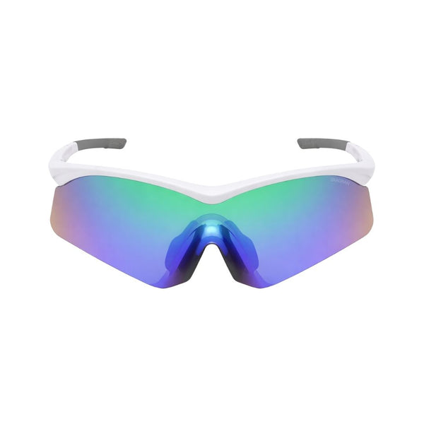 Apex Rider | White Grey Rainbow Wraparound Shield Sports Sunglasses