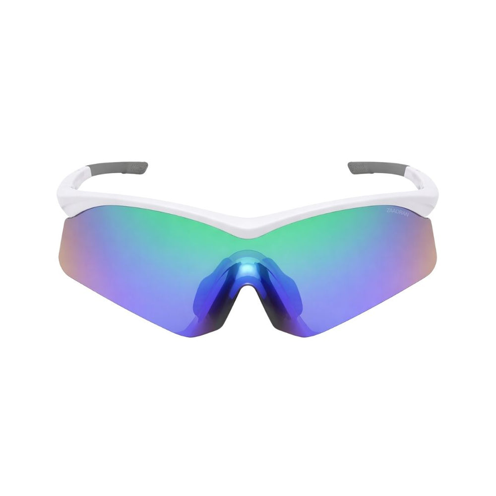 Apex Rider | White Grey Rainbow Wraparound Shield Sports Sunglasses