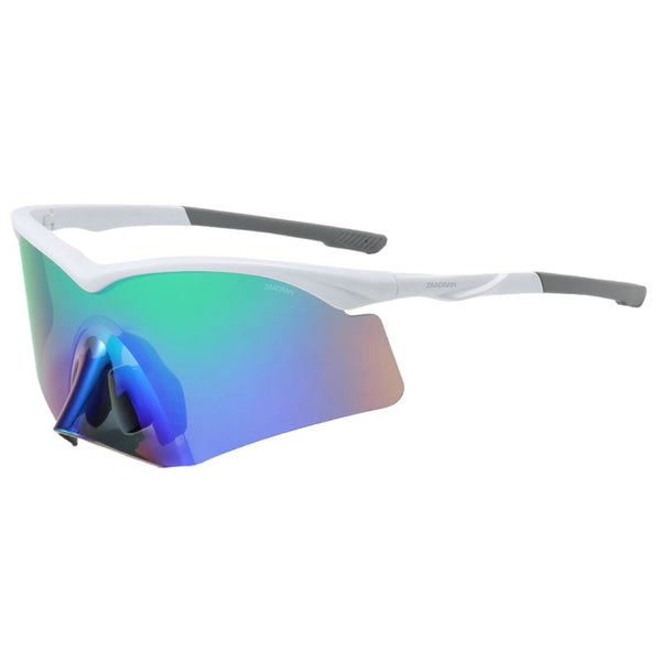 Apex Rider | White Grey Rainbow Wraparound Shield Sports Sunglasses