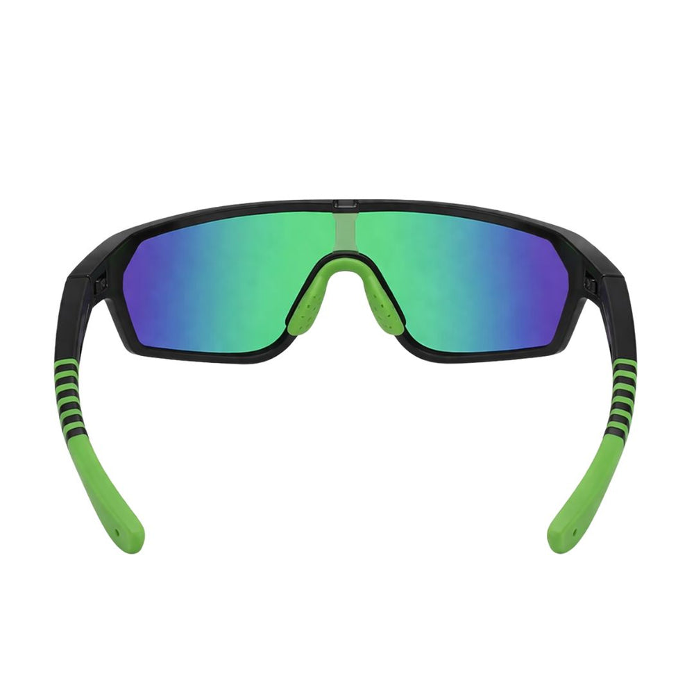 Hyper-Curve | Black Green Wrap Around Sunglass