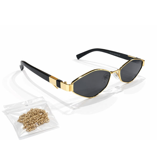 Italy | Black Golden Chain Aviator Sunglass