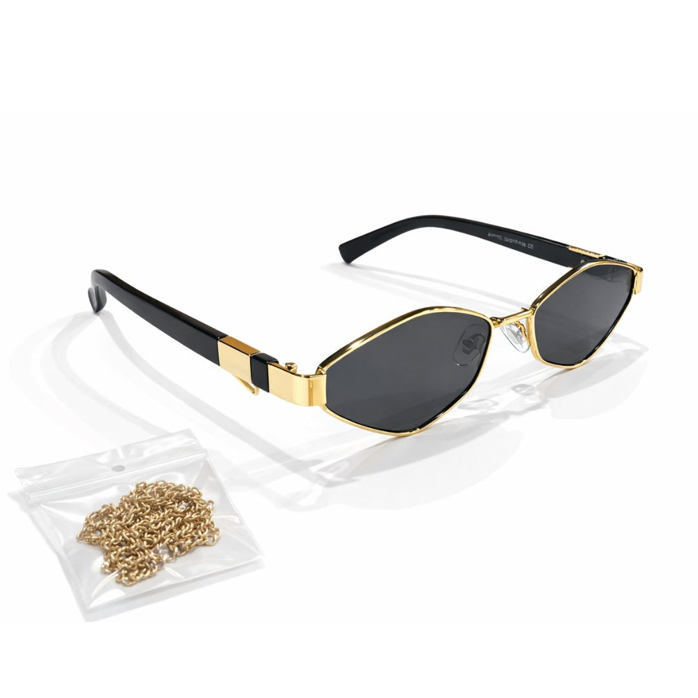 Italy | Black Golden Chain Aviator Sunglass