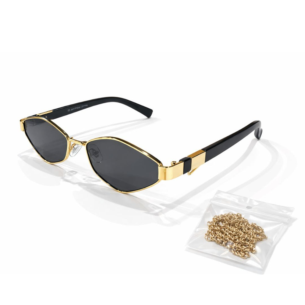 Italy | Black Golden Chain Aviator Sunglass