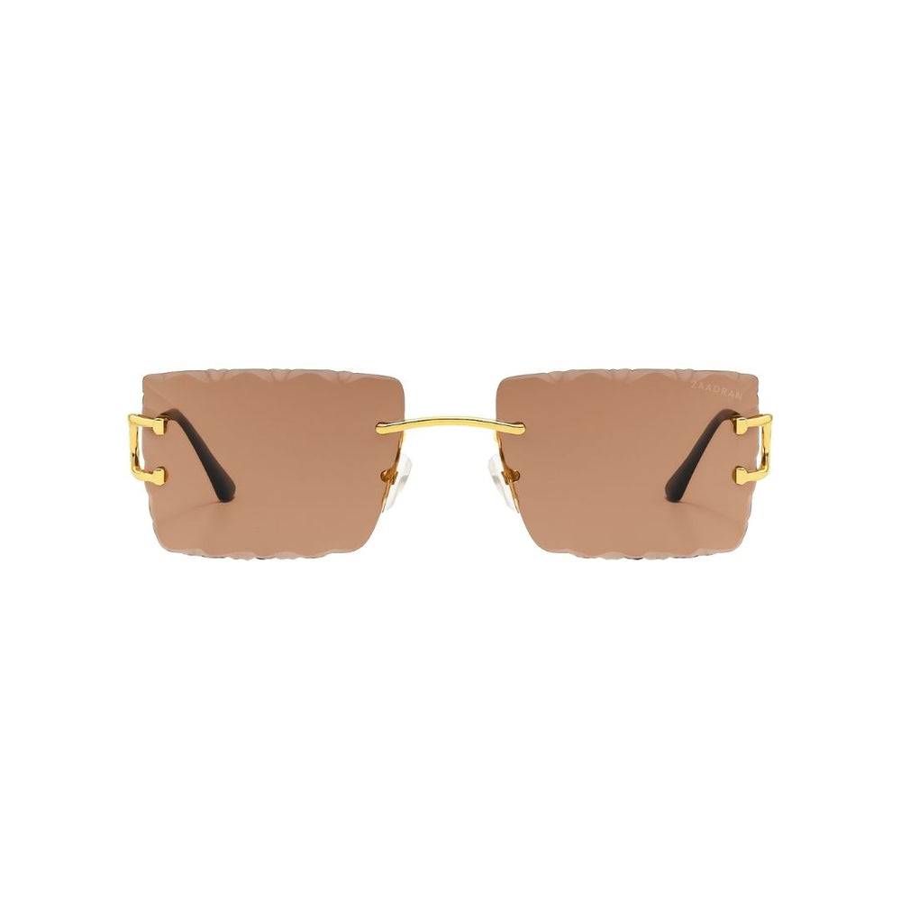 Alberta Diamond Cut | Peach Rimeless Sunglass - (ZAADRLABDCPCH0008)