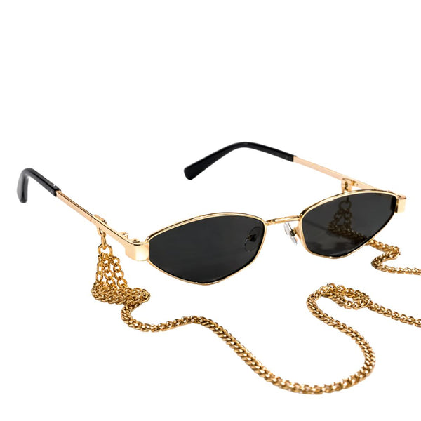 Italy | Black Golden Chain Aviator Sunglass