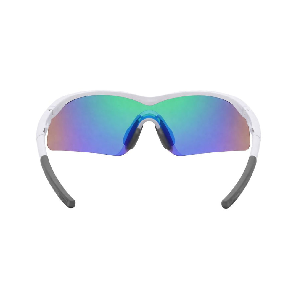 Apex Rider | White Grey Rainbow Wraparound Shield Sports Sunglasses