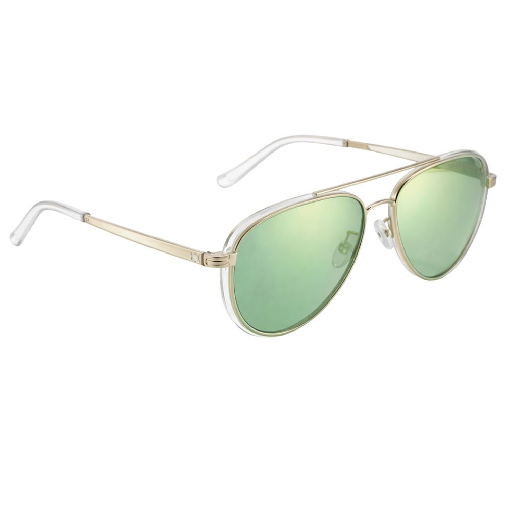 Aruba | White Green Aviator Sunglass