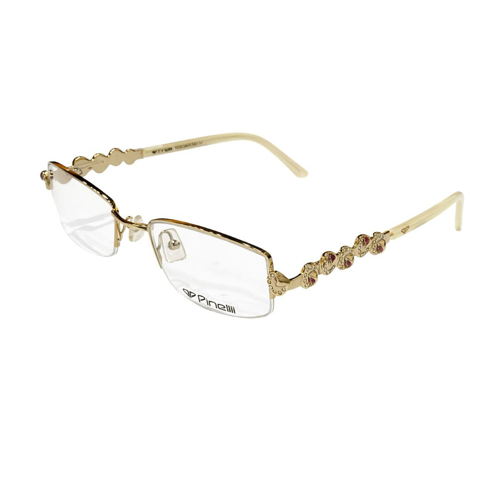 Golden Diamonds Cream Transparent Half Rimless Eyewear | I1009 |Pinellii Edition