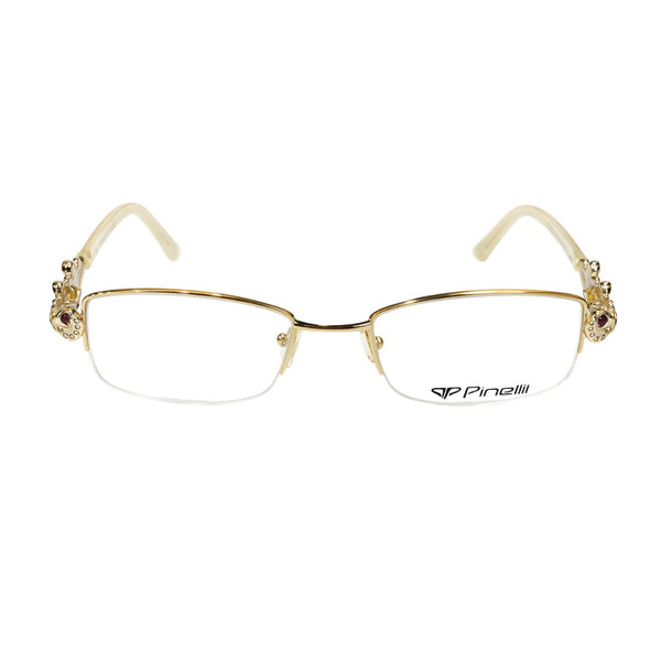 Golden Diamonds Cream Transparent Half Rimless Eyewear | I1009 |Pinellii Edition