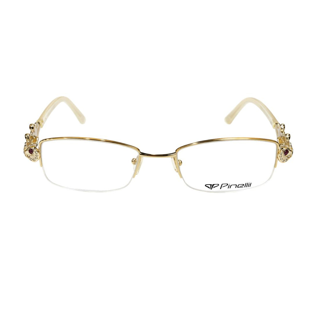 Golden Diamonds Cream Transparent Half Rimless Eyewear | I1009 |Pinellii Edition