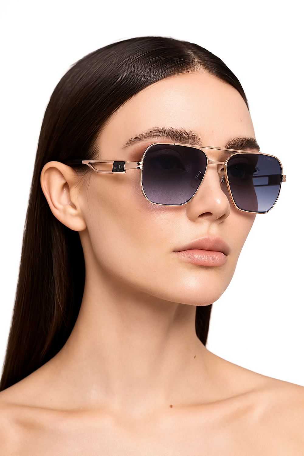 Alaska | Golden Blue Aviator Sunglass - (ZAADWFALBLU0003)