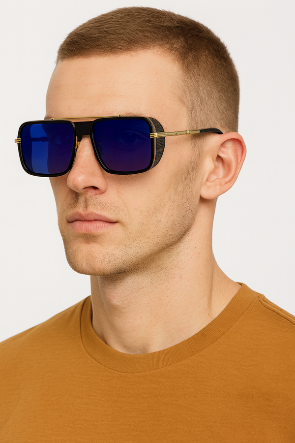 Laos | Golden Blue Aviator Sunglass