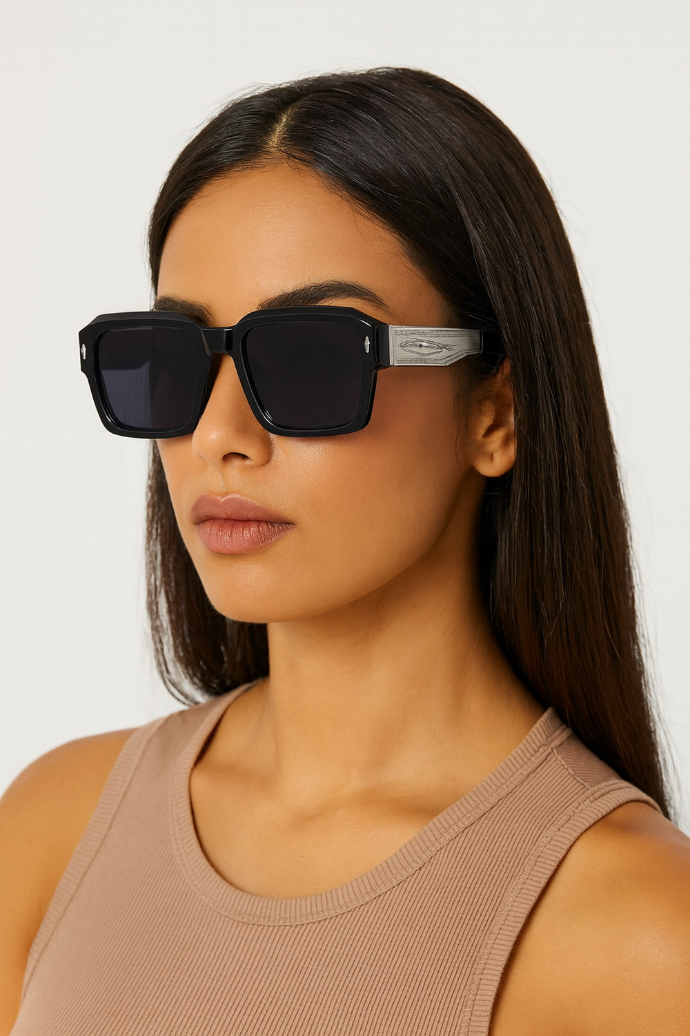 Bagan | Black Silver Wayfarer Sunglass