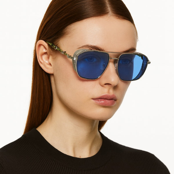 Sweden | Silver Blue Aviator Sunglass