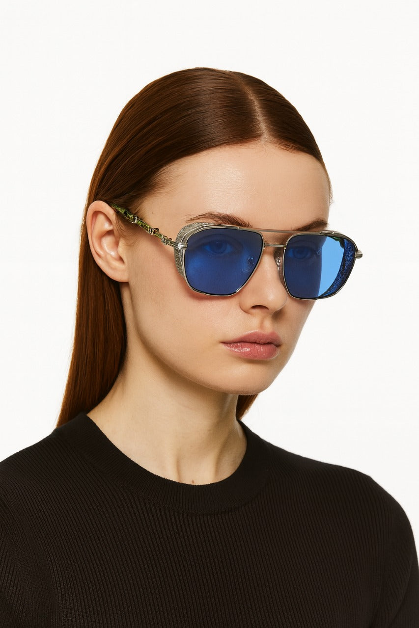 Sweden | Silver Blue Aviator Sunglass