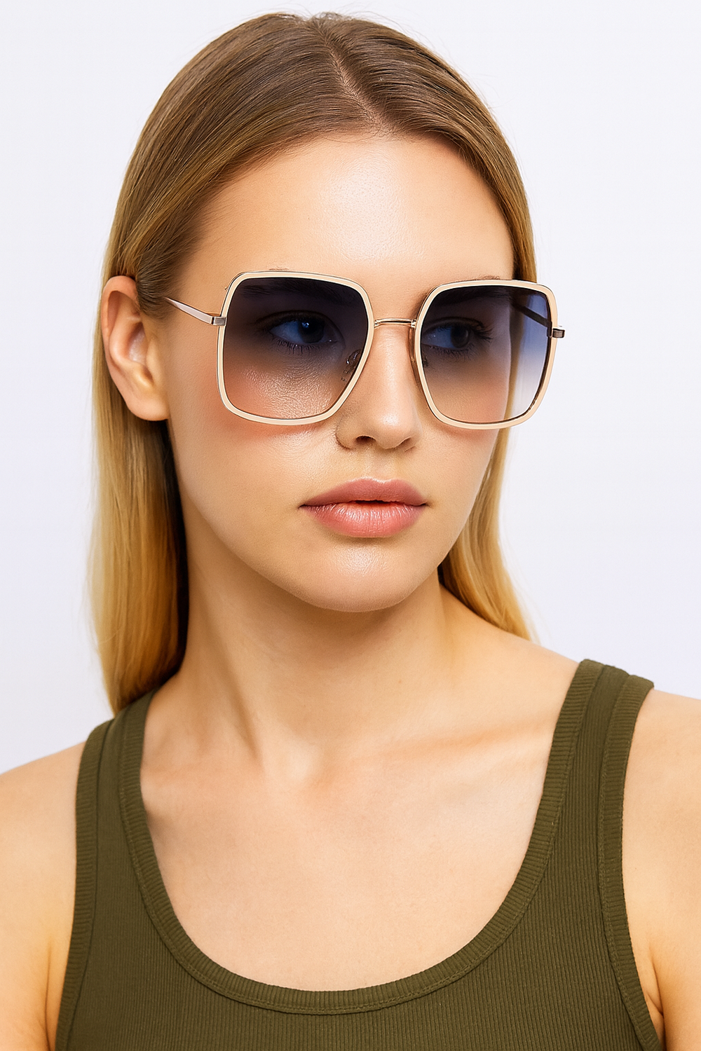 Rio | Cream Oversized Wayfarer Sunglass