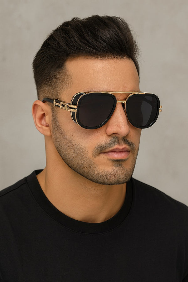 Dapper | Black Golden Aviator Sunglass
