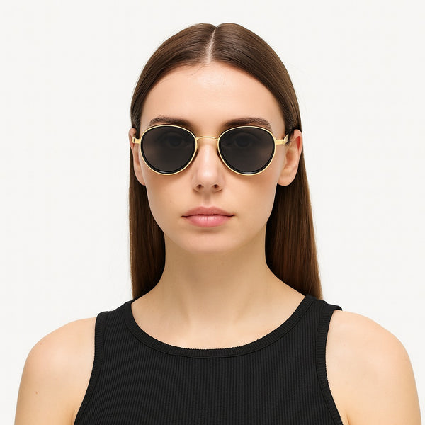 Berlin | Black Golden Aviator Sunglass