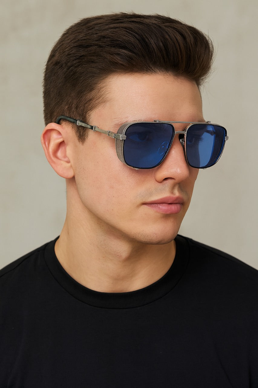 Sweden | Silver Blue Aviator Sunglass