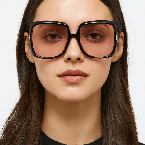 Phillipines | Black Peach Transparent T Oversize Sunglass