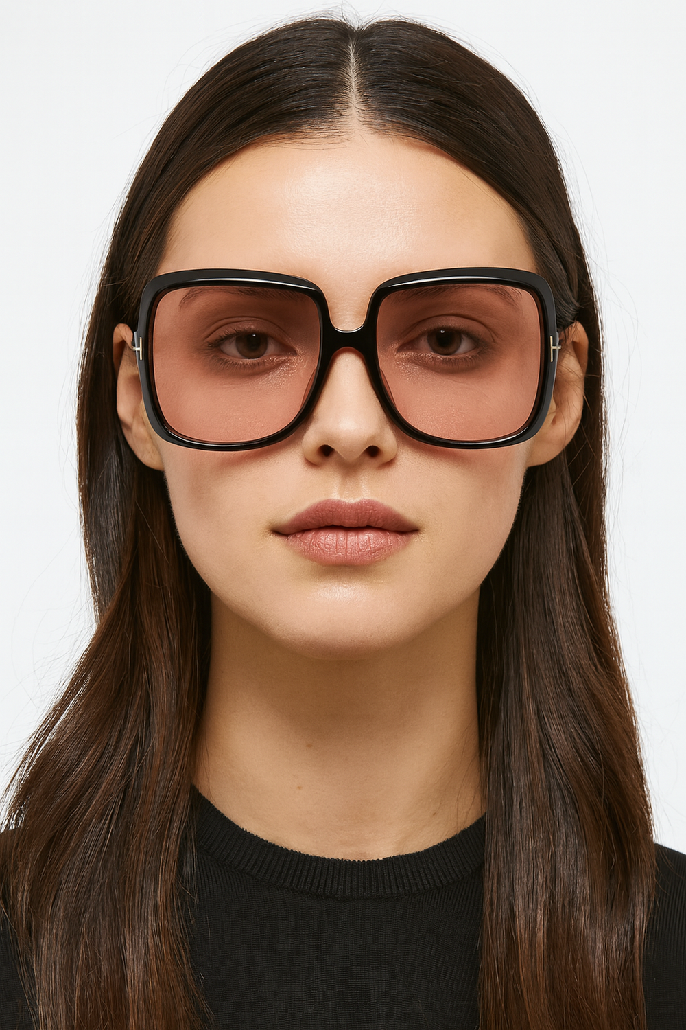 Phillipines | Black Peach Transparent T Oversize Sunglass