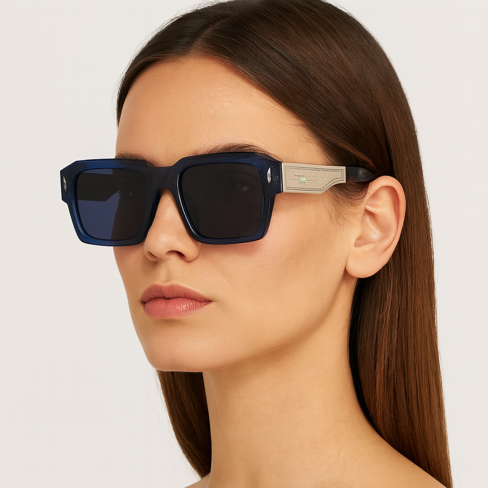Bagan | Blue Leopard Wayfarer Sunglass