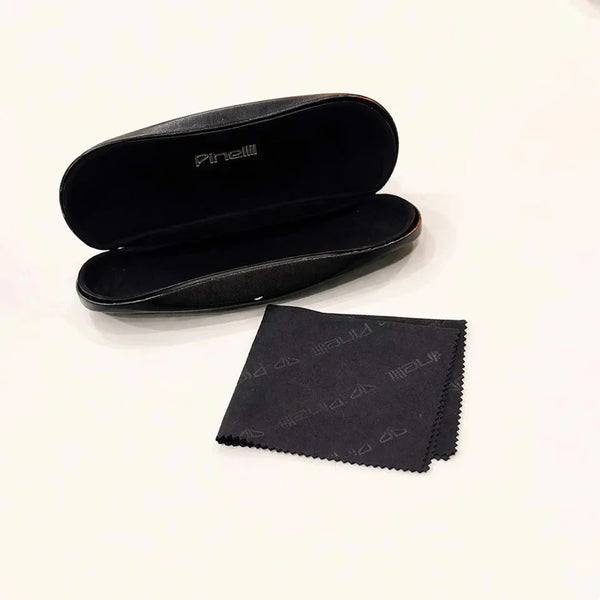 SILVER BLACK DIAMOND HALF RIMLESS TRANSPARENT RECTANGLE EYEWEAR | PINELLI EDITION