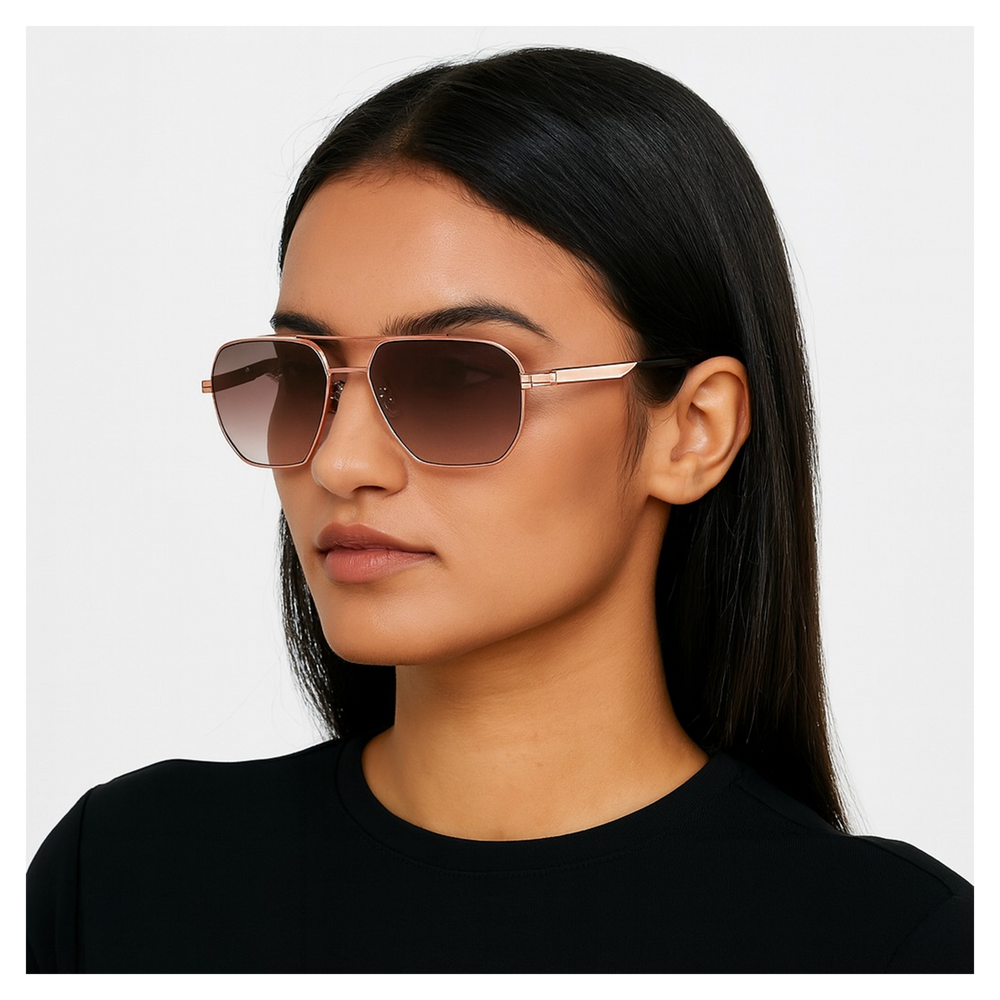 Alaska | Golden Brown Aviator Sunglass