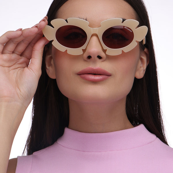 Streamline Shades | Light Taupe Round Sunglass