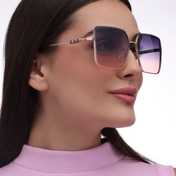 Burber | Golden Pink Oversize Wayfarer Sunglass