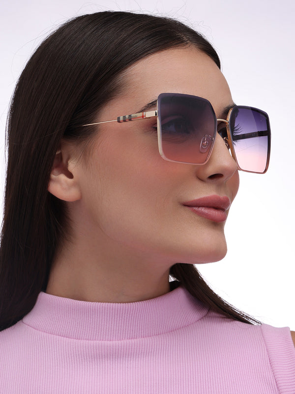 Burber | Golden Pink Oversize Wayfarer Sunglass