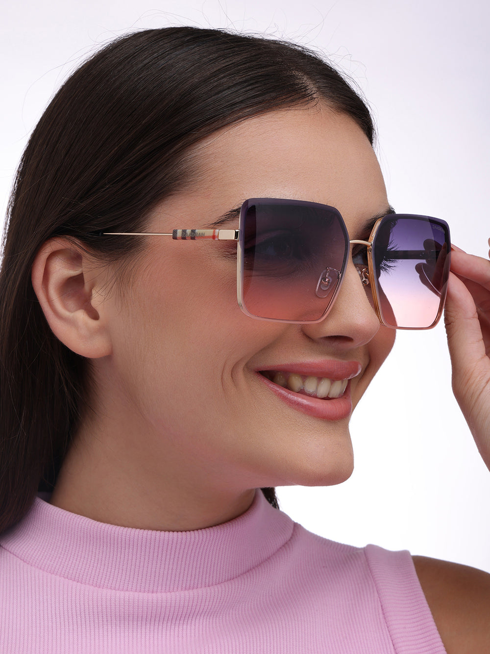 Burber | Golden Pink Oversize Wayfarer Sunglass