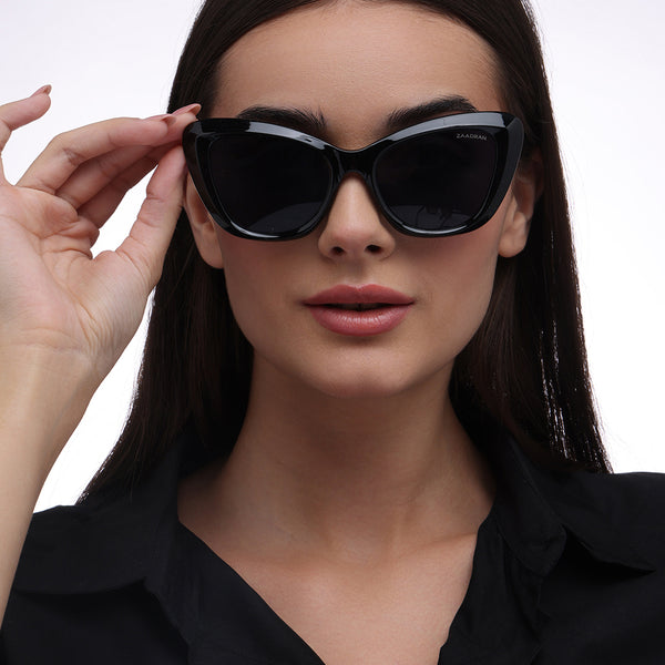 Smart Lady | Black Cateye Oversize Sunglass