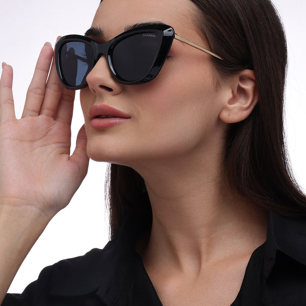 Smart Lady | Black Cateye Oversize Sunglass