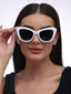 Smart Lady  | White Cateye Oversize Sunglass