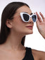 Smart Lady  | White Cateye Oversize Sunglass