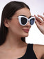 Smart Lady  | White Cateye Oversize Sunglass