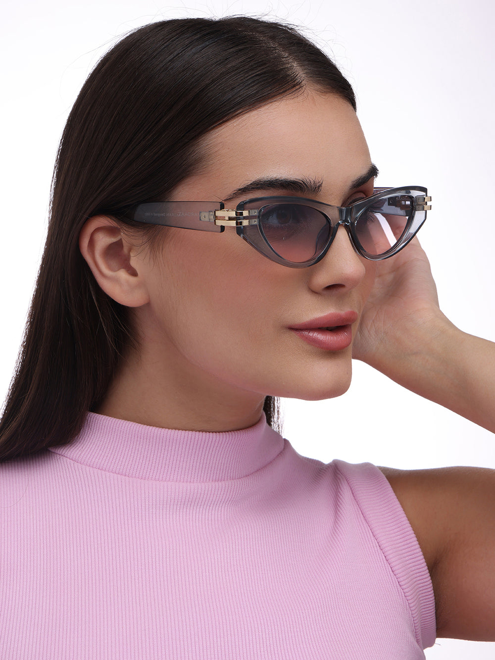 Diva | Grey Transparent Cateye Sunglass